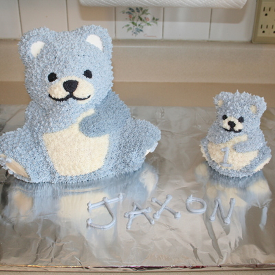Blue 3-D Teddy Bear & Smash Cake
