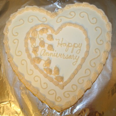 Heart Shaped Anniversary Cake
