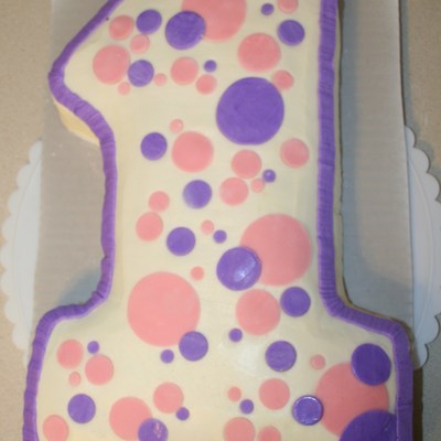 Number One Polka Dot Cake