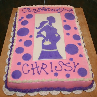 Pregnant Silhouette Polka Dot Cake