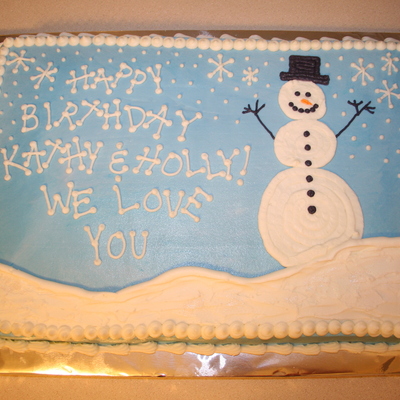Snow Man Birthday Cake