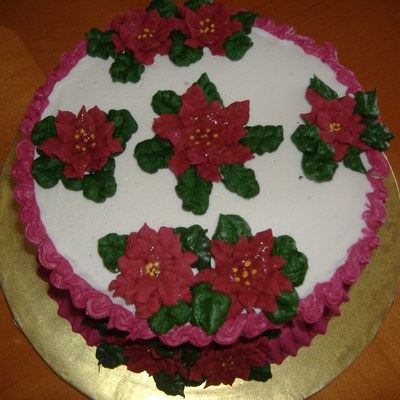 Pointsetta Cake/birthday Cake