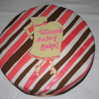 Pink And Brown Baby Shower Cake
