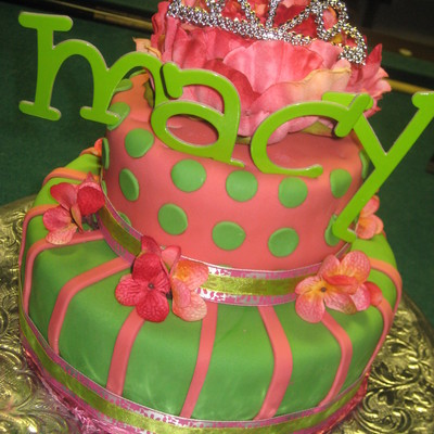 Pink And Green Princess Cake