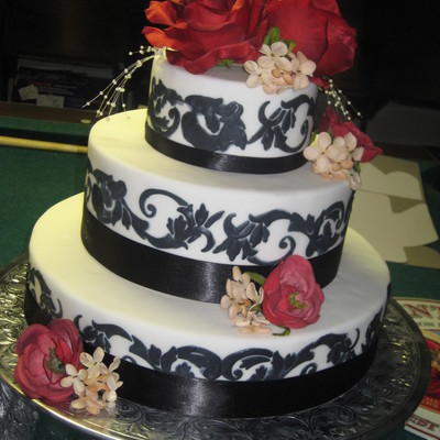 Damask Wedding Cake