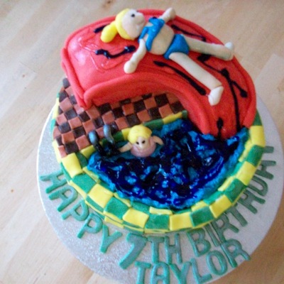 Swimming Pool Cake With Water Slide