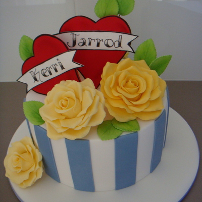 Rose Tattoo Wedding Cake