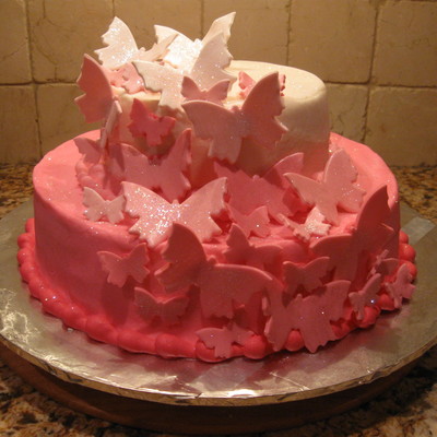 Pink Butterfly Cake