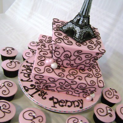French/ Paris Cake Eifel Tower