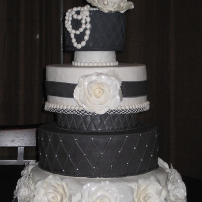 Coco Chanel Inspired Rose Wedding Cake