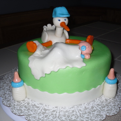 Stork Baby Shower Cake