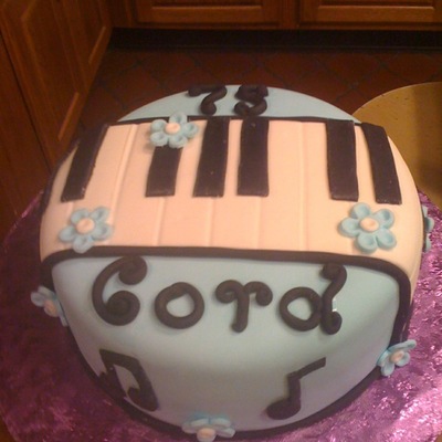 Piano Keyboard Birthday Cake