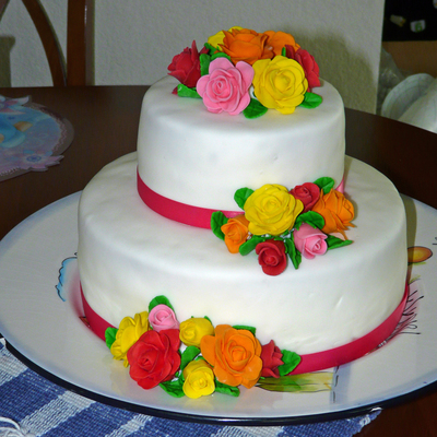 Colorful Roses Cake