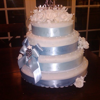 Blue Rose Wedding Cake