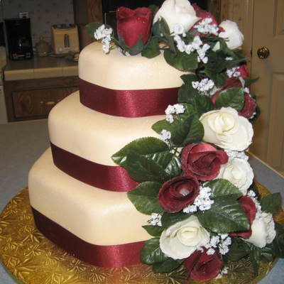 Hexagon Rose Wedding Cake