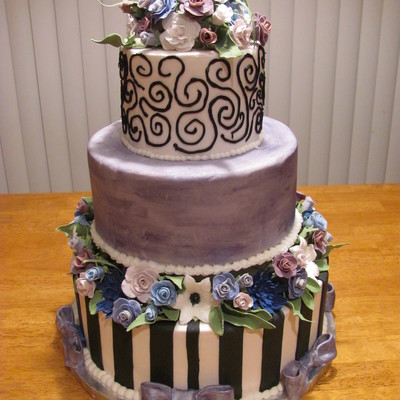 Purple Scheme 3-Tier Cake