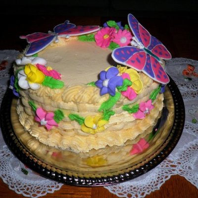 Basketweave And Royal Icing Decoration Cake