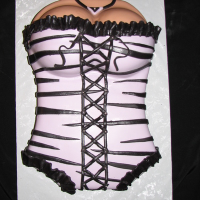 Purple Zebra Print Corset Bridal Shower Cake