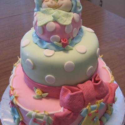 Baby Shower Cake For Twin Girls