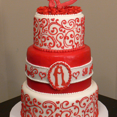 Valentine's Day Wedding Cake