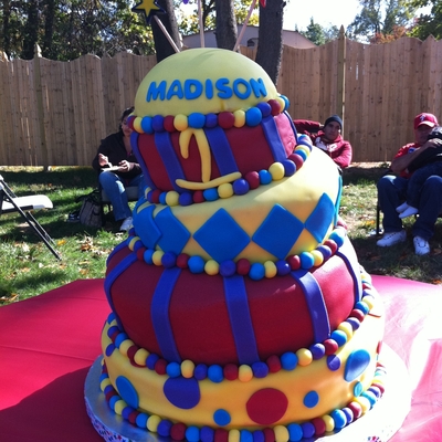 Carnival Theme Topsy Turvy Birthday Cake