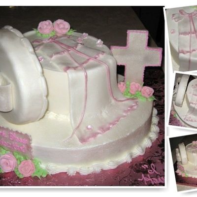 Gift Box Christening Cake And Gown