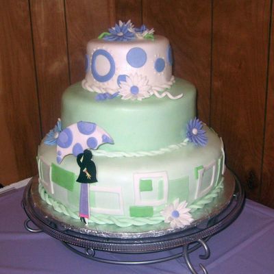 Mod Mom Baby Shower Themed Cake