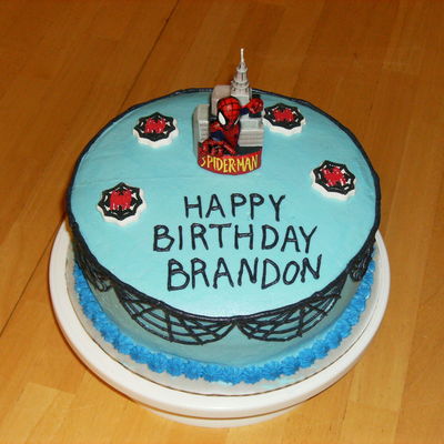 2 Layer Round Spiderman Cake