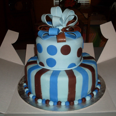 Two Tiered Blue And Brown