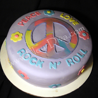 Peace, Love, Rock & Roll Cake
