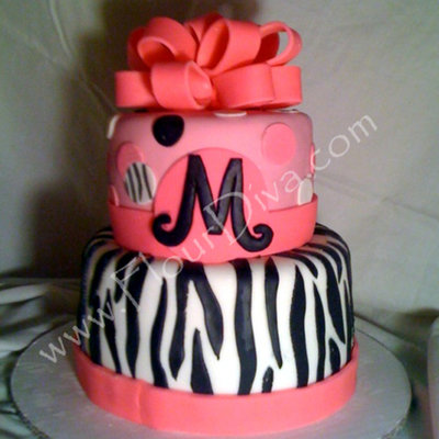 Zebra Stripe Diva Cake