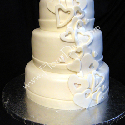 White Hearts Cake