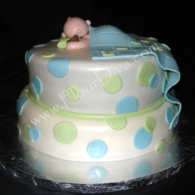 Baby Boy Polka Dot Cake