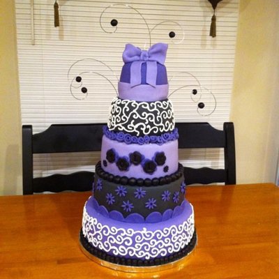 Purple & Black Birthday Cake