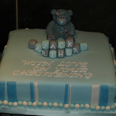 Baptism Cake With Matching Cupcakes