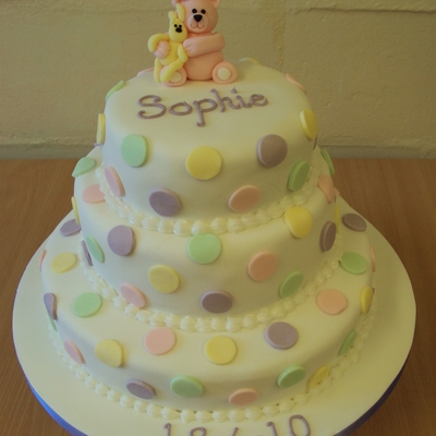 Spotty Christening Cake