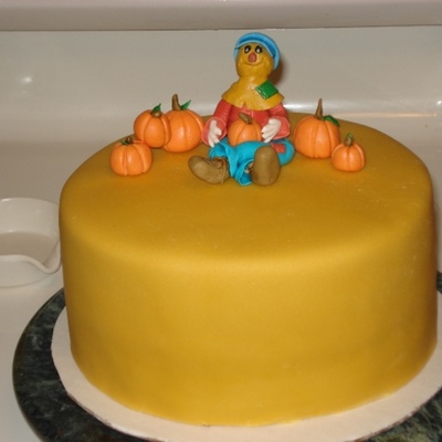 Scarecrow Pumpkin Thanksgiving Cake