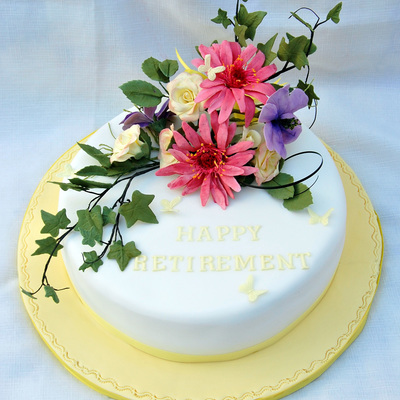 Sugar Flower Retirement Cake