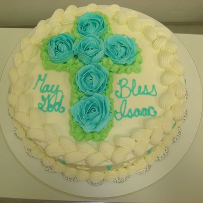 Boys Baptism Cake