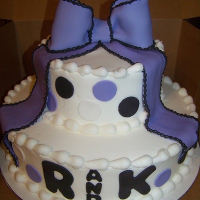 Purple And Black Bridal Shower Cake