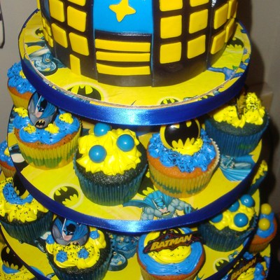 Batman Cupcake Tower