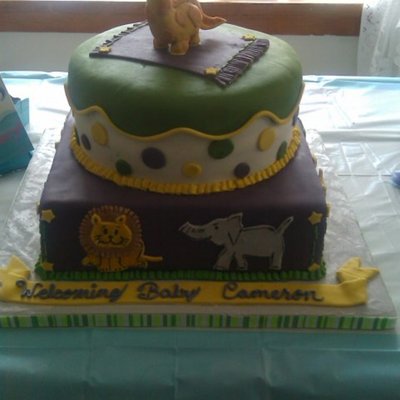 Animal Themed Baby Shower Cake