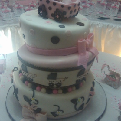 Topsy Turvy Baby Shower Cake