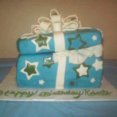 Gift Box Cake With Stars