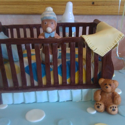 Crib Cake With Baby Boy