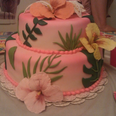 Tropical Hawaiian Themed Cake
