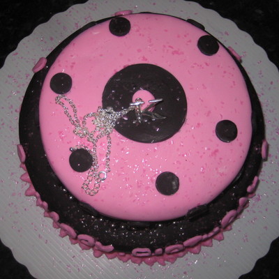 Black And Pink Birthday Cake