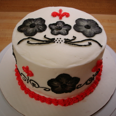 Brush Embroidery Stencil Cake