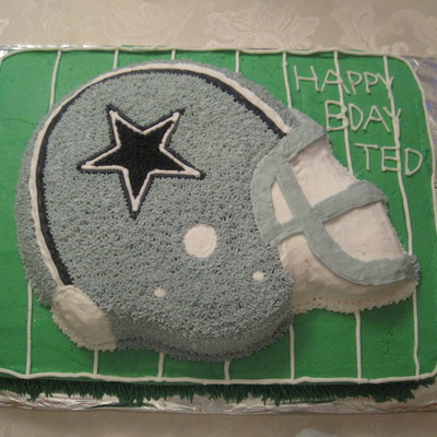 Dallas Cowboy Helmet On Field