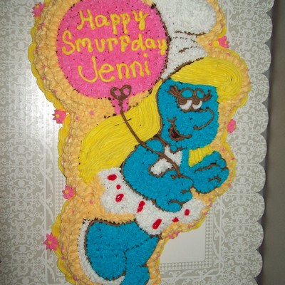 Smurfette Birthday Cake